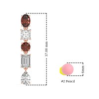 Multi-Shape Dangle 5 Stone Earrings