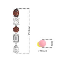Multi-Shape Dangle 5 Stone Earrings