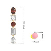 Multi-Shape Dangle 5 Stone Earrings