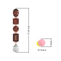 Multi-Shape Dangle 5 Stone Earrings