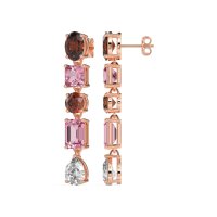 Multi-Shape Dangle 5 Stone Earrings