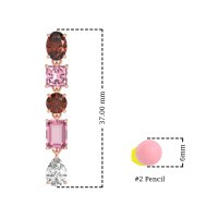 Multi-Shape Dangle 5 Stone Earrings