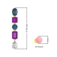 Multi-Shape Dangle 5 Stone Earrings