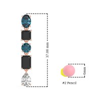 Multi-Shape Dangle 5 Stone Earrings