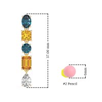 Multi-Shape Dangle 5 Stone Earrings