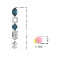 Multi-Shape Dangle 5 Stone Earrings