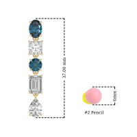 Multi-Shape Dangle 5 Stone Earrings