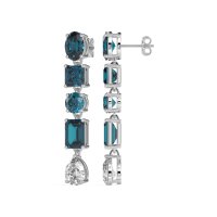 Multi-Shape Dangle 5 Stone Earrings