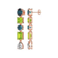 Multi-Shape Dangle 5 Stone Earrings