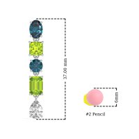 Multi-Shape Dangle 5 Stone Earrings