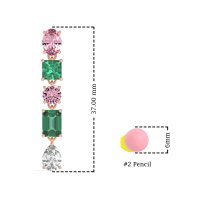Multi-Shape Dangle 5 Stone Earrings