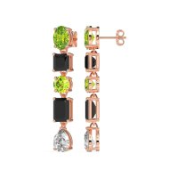 Multi-Shape Dangle 5 Stone Earrings