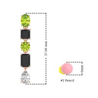 Multi-Shape Dangle 5 Stone Earrings