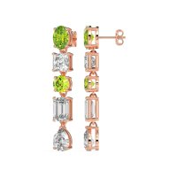 Multi-Shape Dangle 5 Stone Earrings