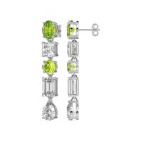 Multi-Shape Dangle 5 Stone Earrings