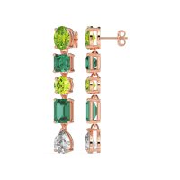 Multi-Shape Dangle 5 Stone Earrings