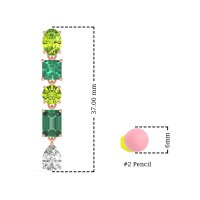 Multi-Shape Dangle 5 Stone Earrings