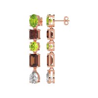 Multi-Shape Dangle 5 Stone Earrings