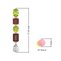 Multi-Shape Dangle 5 Stone Earrings