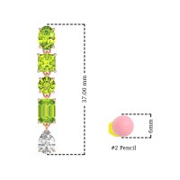 Multi-Shape Dangle 5 Stone Earrings