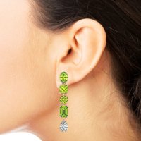 Multi-Shape Dangle 5 Stone Earrings