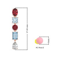 Multi-Shape Dangle 5 Stone Earrings