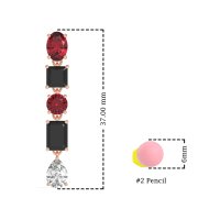 Multi-Shape Dangle 5 Stone Earrings