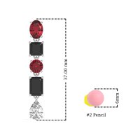 Multi-Shape Dangle 5 Stone Earrings