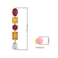 Multi-Shape Dangle 5 Stone Earrings