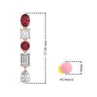 Multi-Shape Dangle 5 Stone Earrings