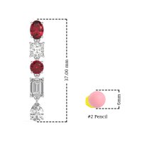 Multi-Shape Dangle 5 Stone Earrings