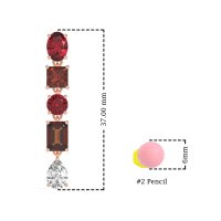 Multi-Shape Dangle 5 Stone Earrings