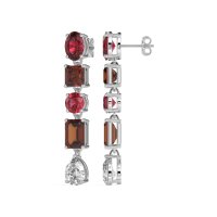 Multi-Shape Dangle 5 Stone Earrings
