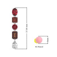 Multi-Shape Dangle 5 Stone Earrings