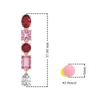 Multi-Shape Dangle 5 Stone Earrings