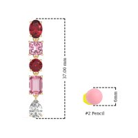 Multi-Shape Dangle 5 Stone Earrings