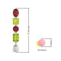 Multi-Shape Dangle 5 Stone Earrings