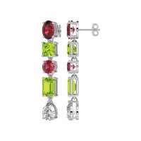 Multi-Shape Dangle 5 Stone Earrings