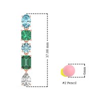 Multi-Shape Dangle 5 Stone Earrings