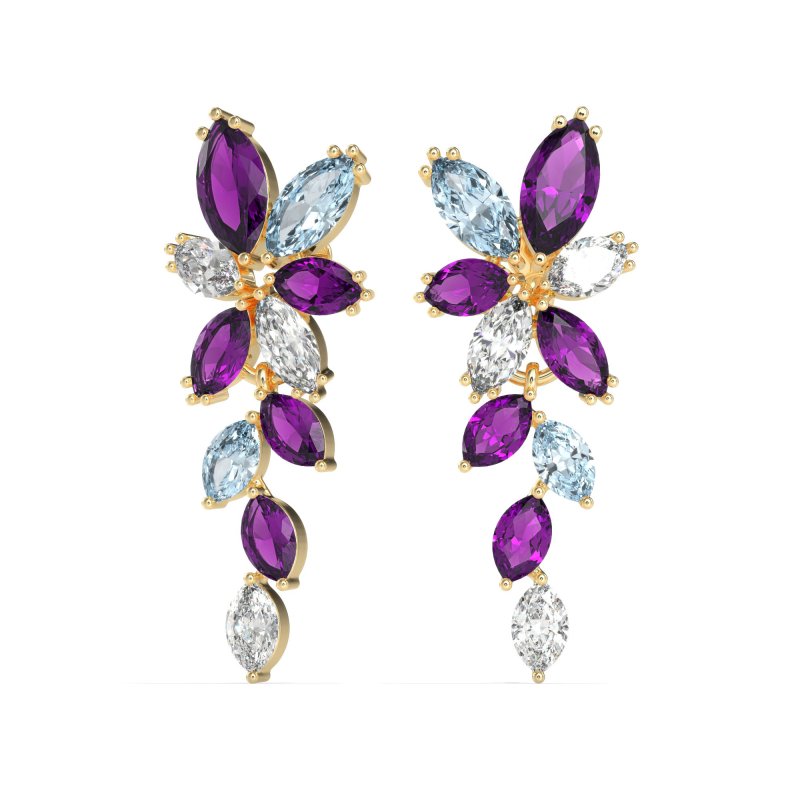 Marquise Floral Stud Earrings