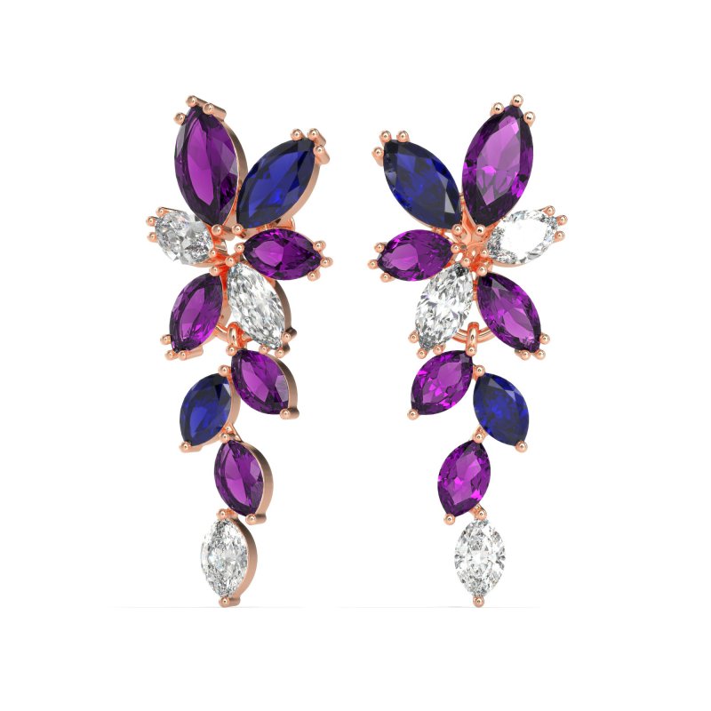 Marquise Floral Stud Earrings