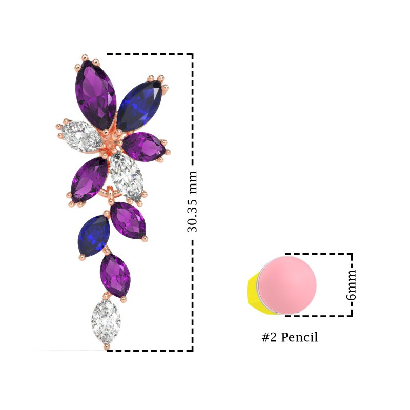 Marquise Floral Stud Earrings
