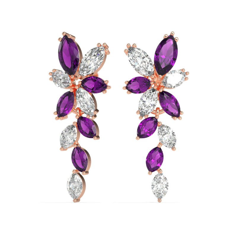 Marquise Floral Stud Earrings