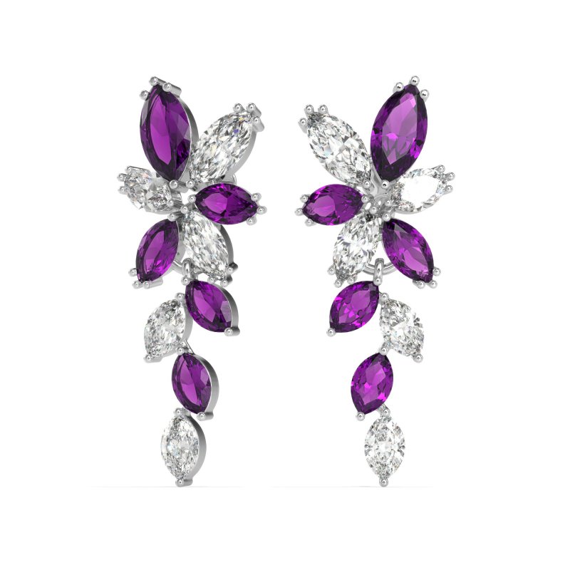 Marquise Floral Stud Earrings