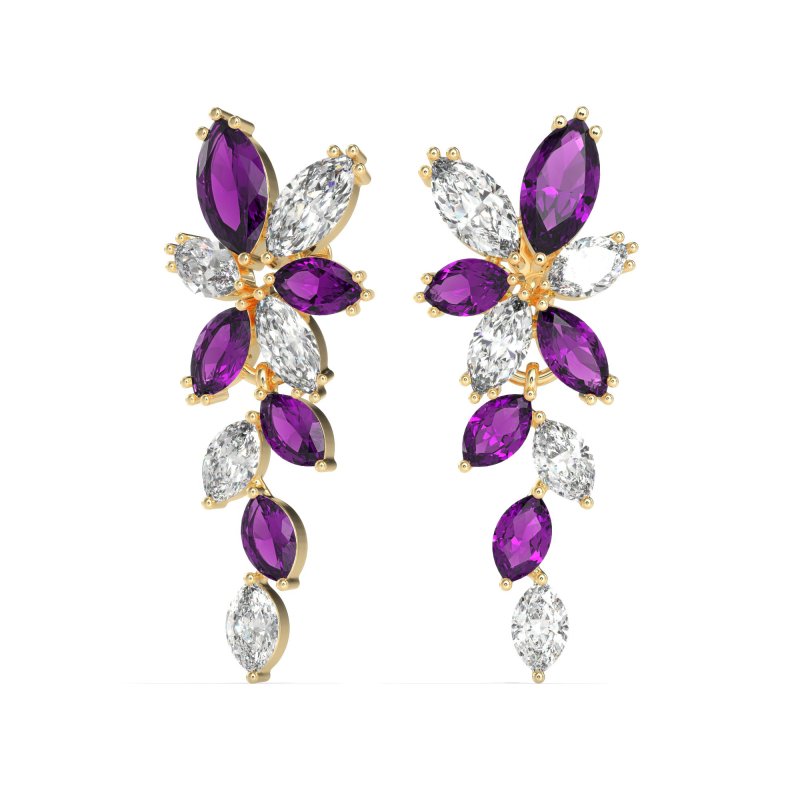 Marquise Floral Stud Earrings