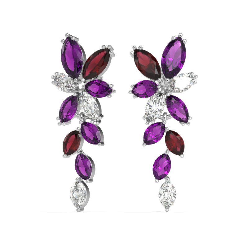 Marquise Floral Stud Earrings