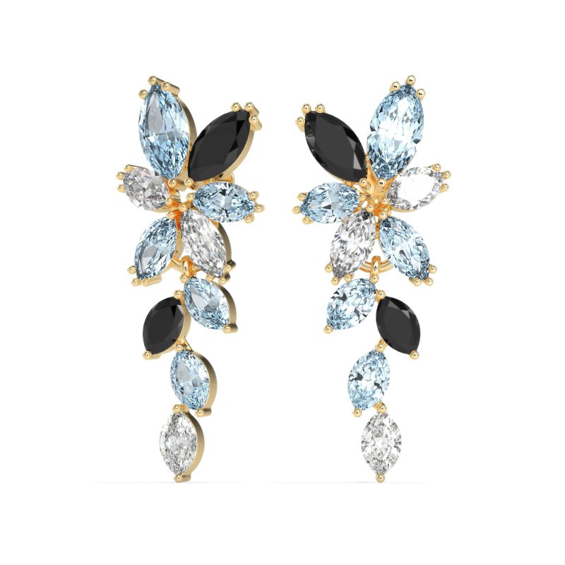 Marquise Floral Stud Earrings
