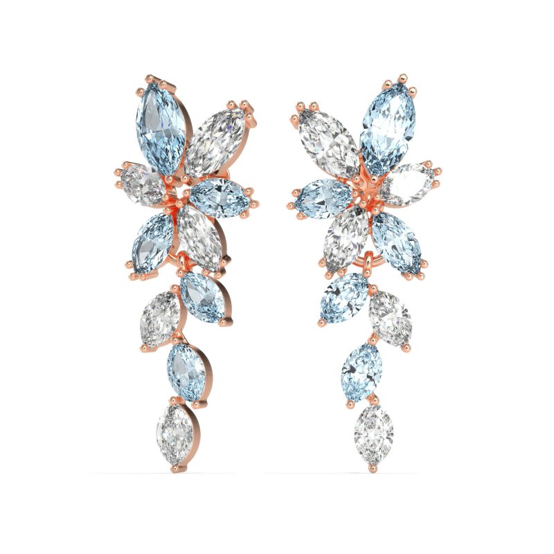 Marquise Floral Stud Earrings