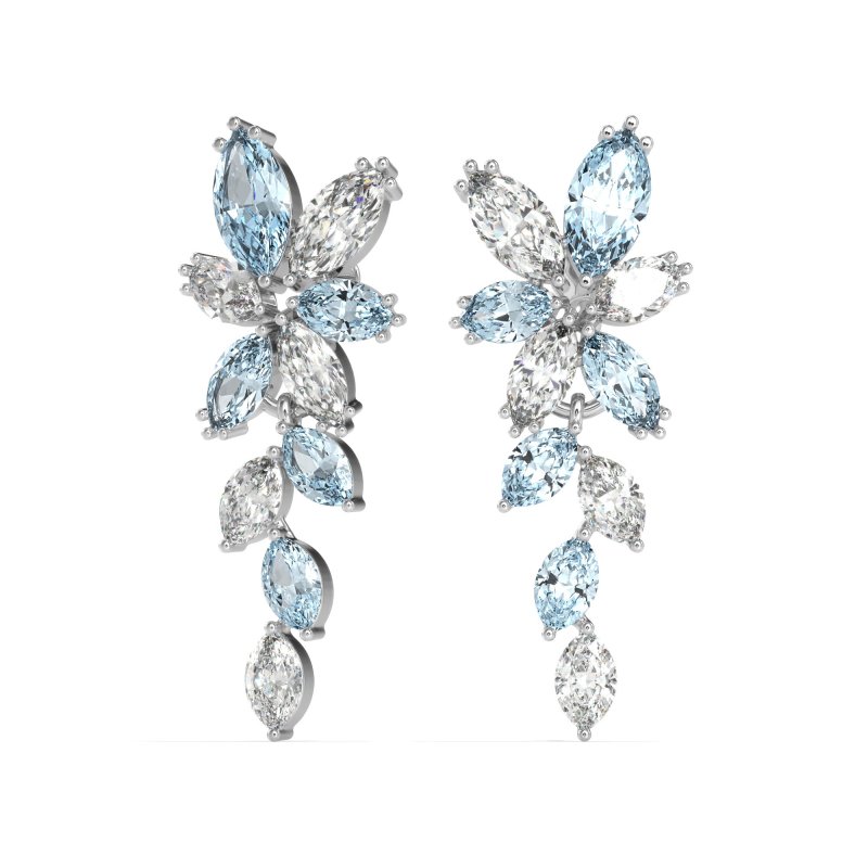 Marquise Floral Stud Earrings