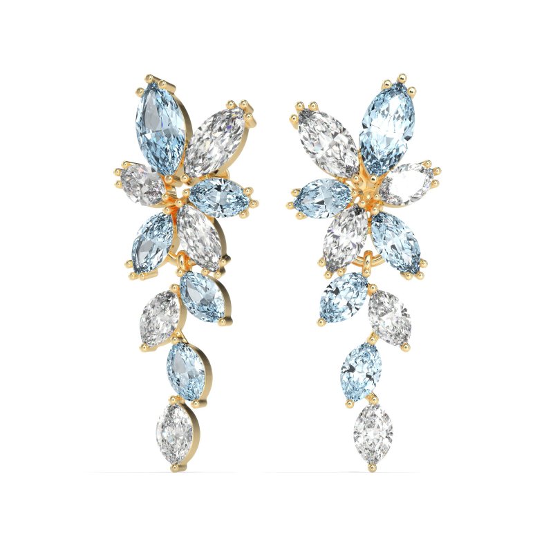 Marquise Floral Stud Earrings